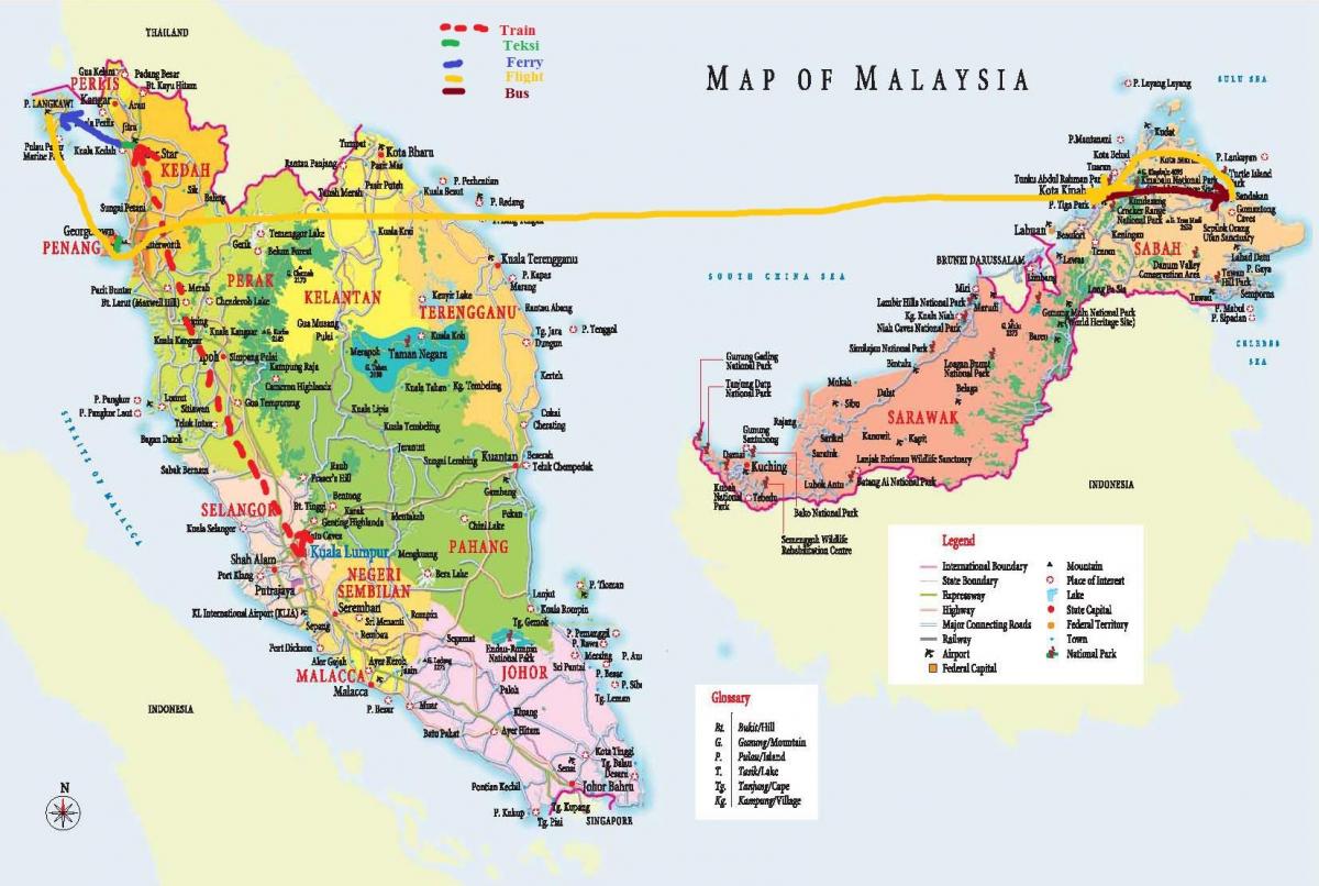 مالزی نقشه hd