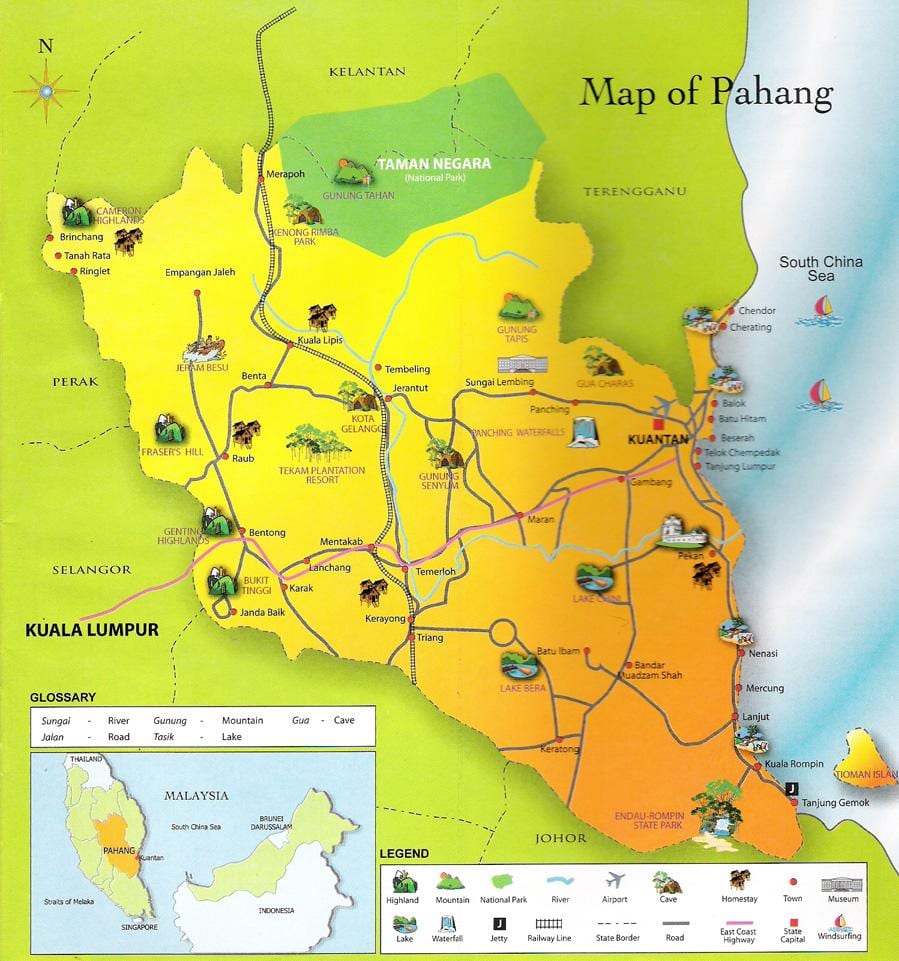 نقشه pahang دولت مالزی
