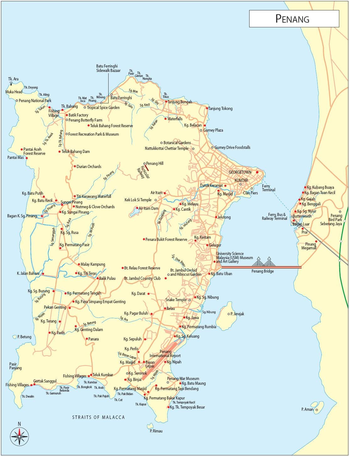 نقشه pulau pinang مالزی