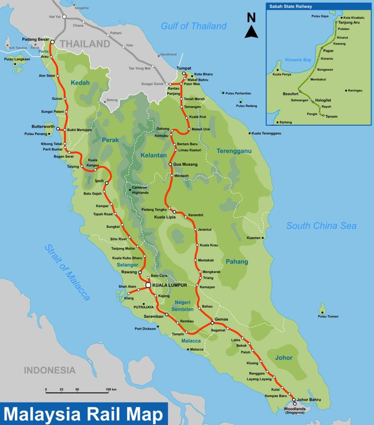 ktm نقشه مسیر مالزی