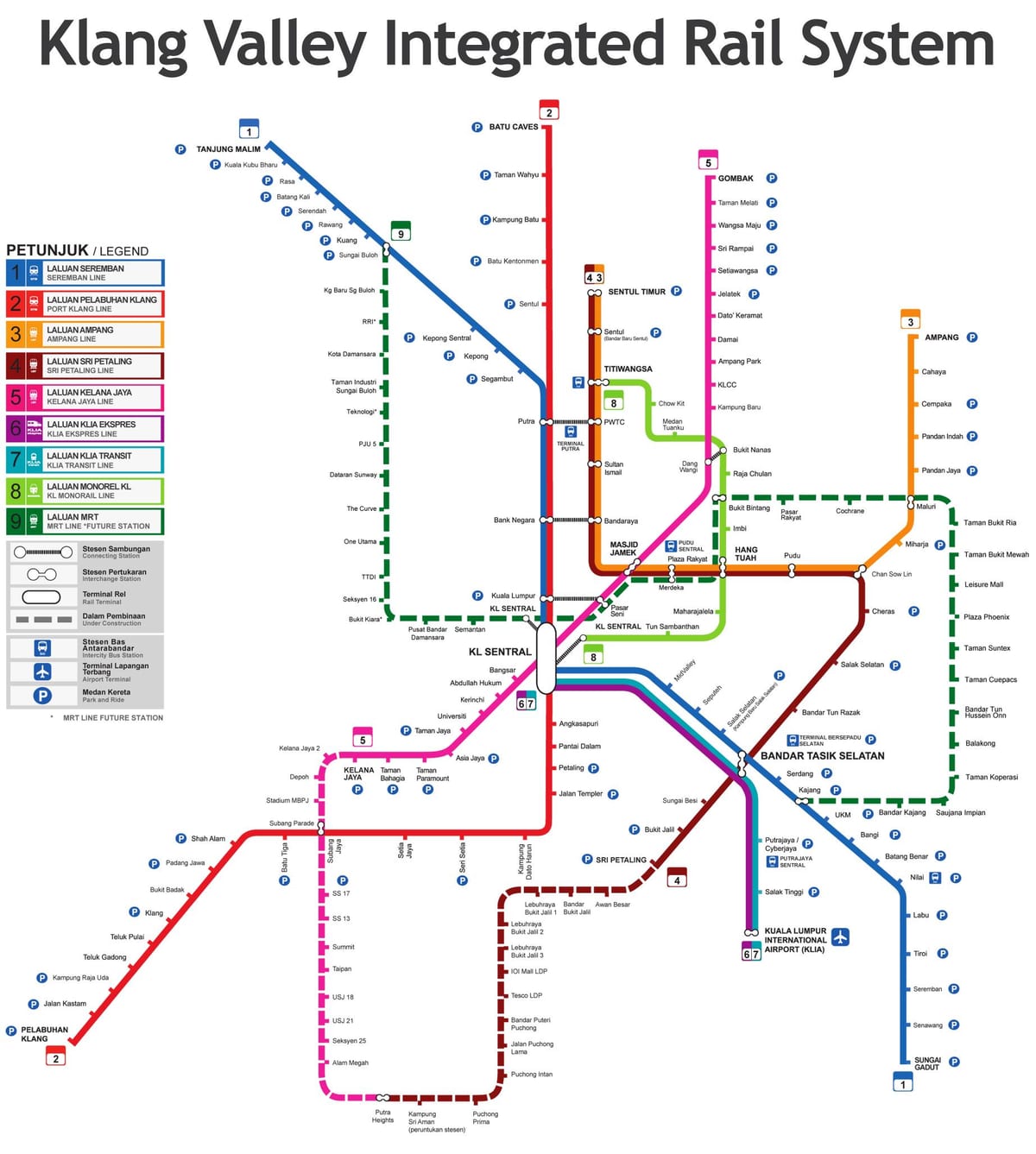 lrt خط نقشه مالزی