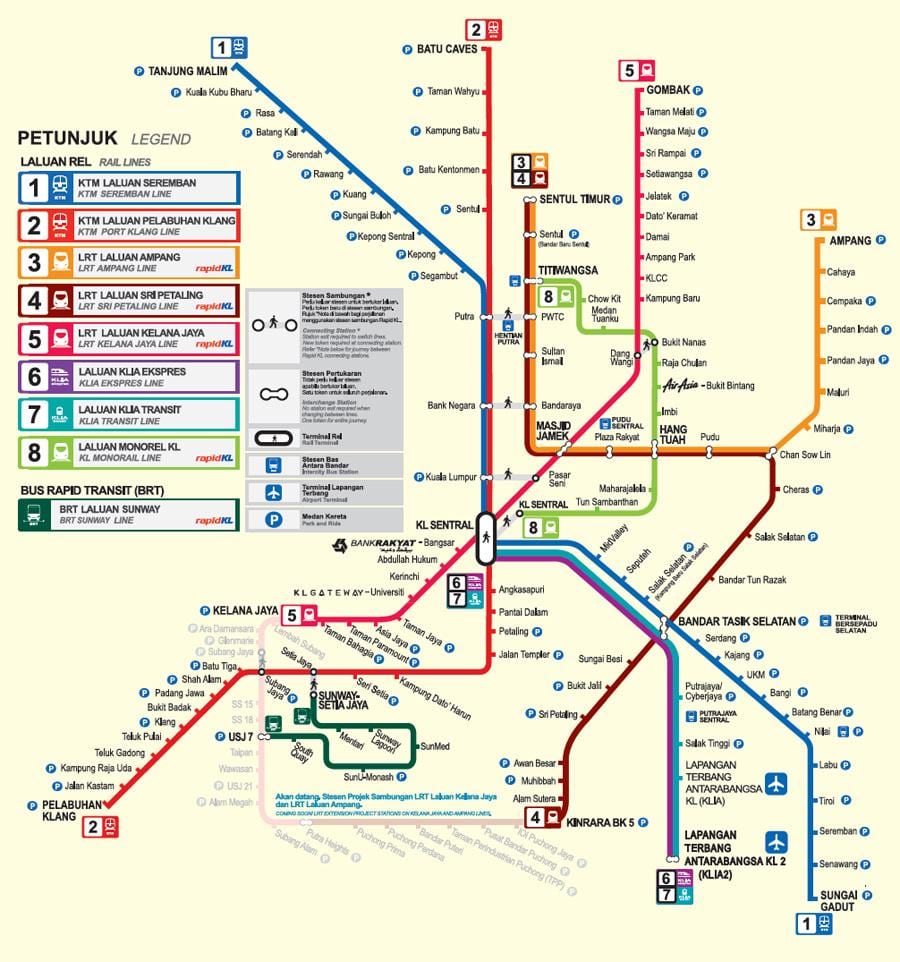 مالزی mrt map 2016