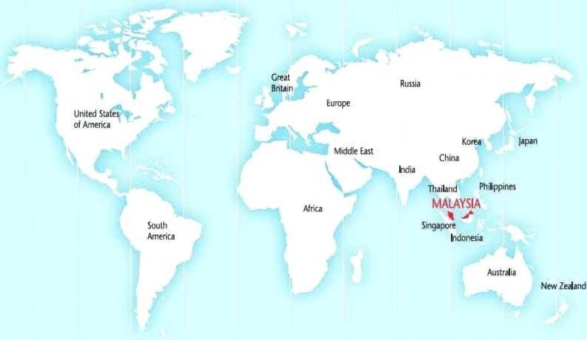 نقشه جهان نشان مالزی