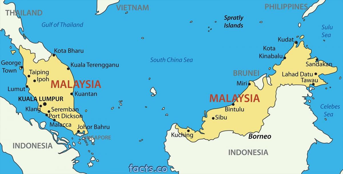 یک نقشه از مالزی