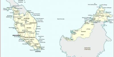 مالزی, نقشه شهرهای